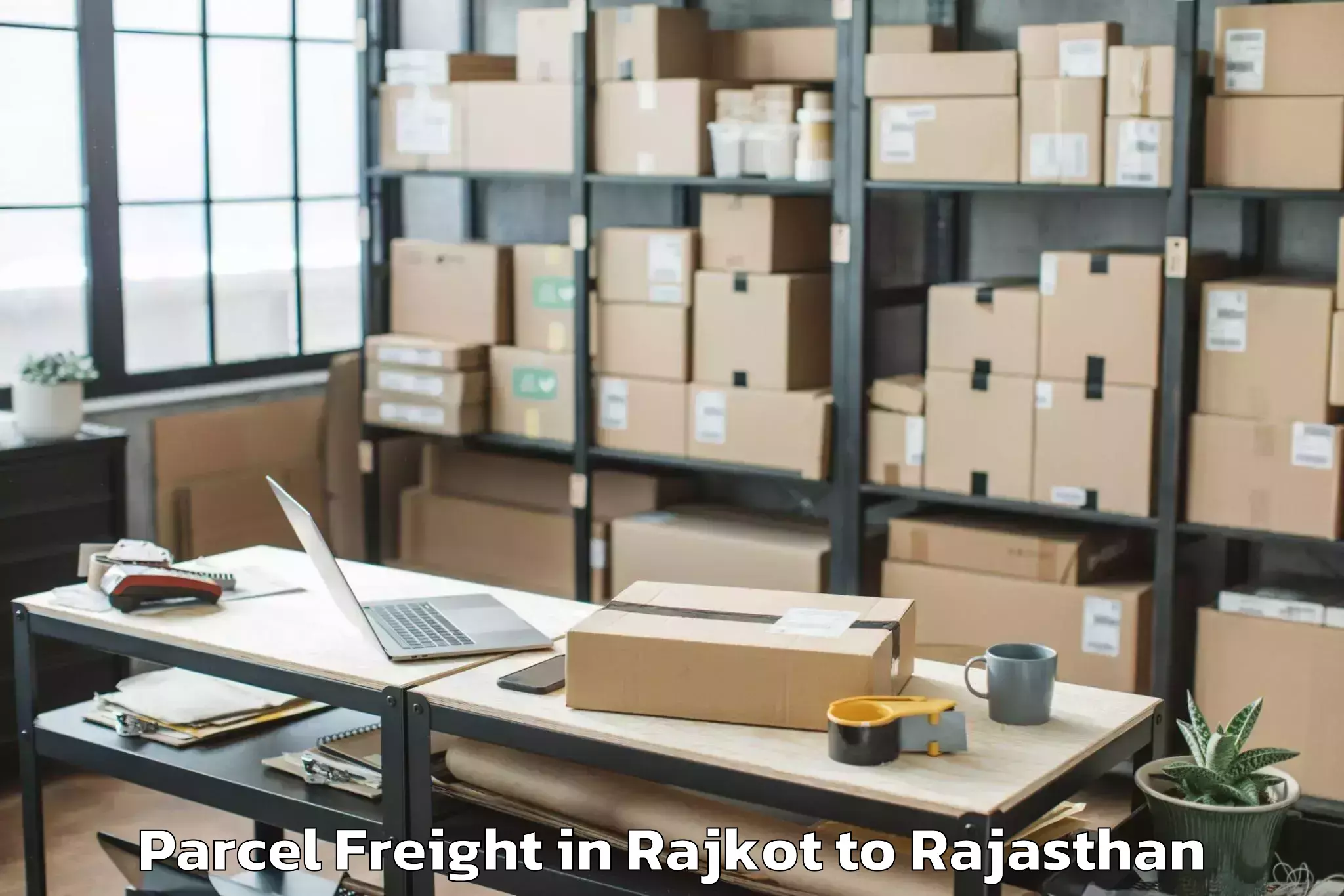 Easy Rajkot to Jayoti Vidyapeeth Womens Unive Parcel Freight Booking